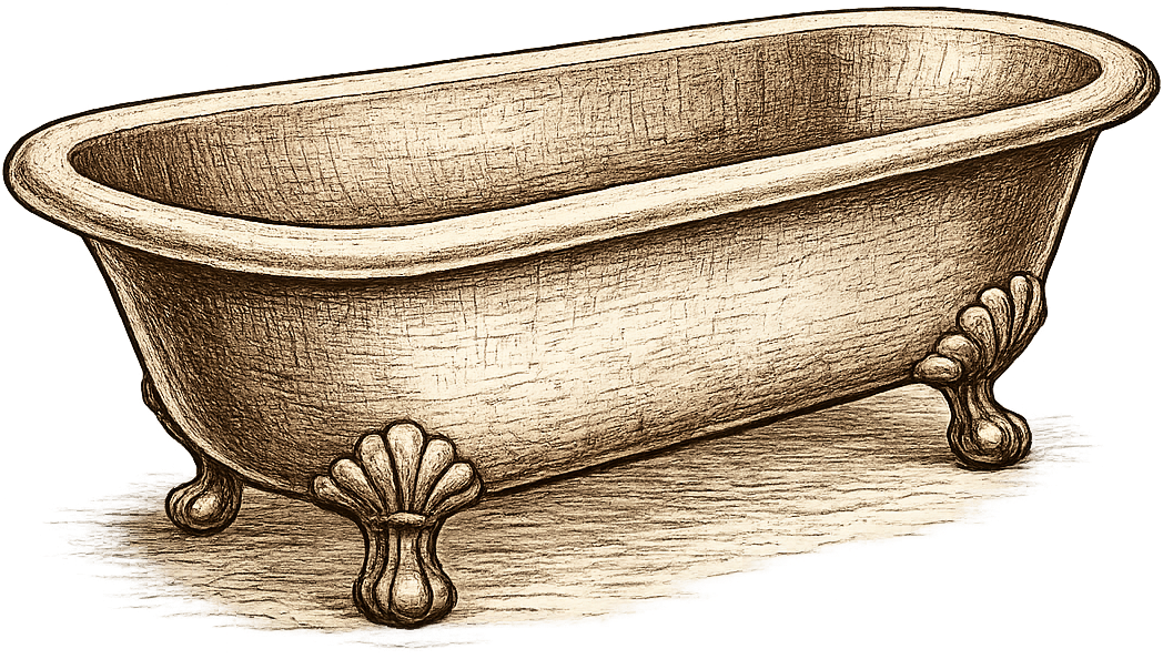 Clawfoot bathtub illustration