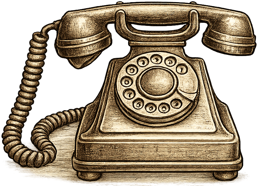 Vintage rotary phone illustration