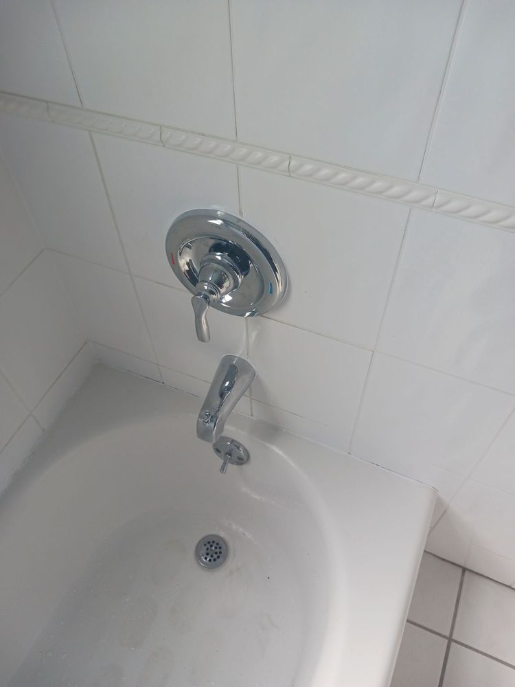 clean bath tub with a new faucet